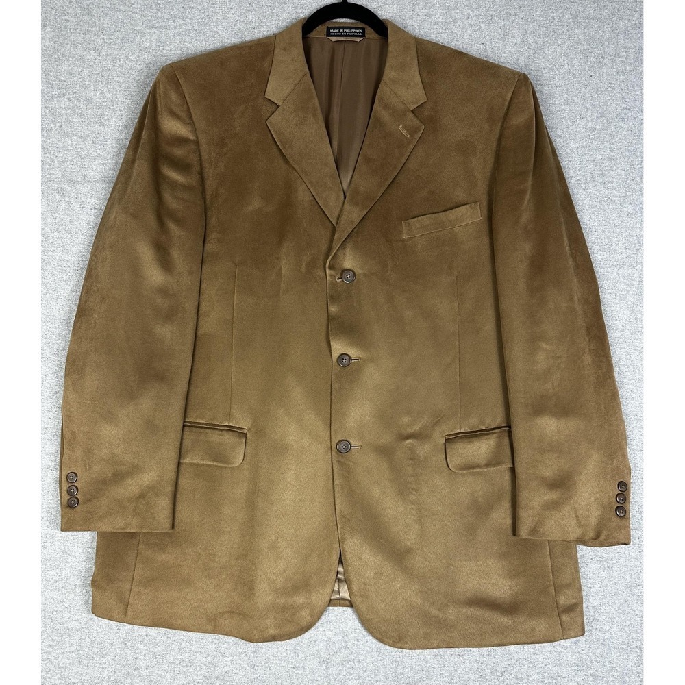 Stafford Blazer Mens 48 Long Brown Suede Look Sport Coat‎ Jacket Classic Dress